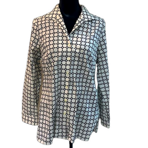 Hinson Wu Luxury Tailored Long Sleeve Button Down Geometric Shirt Women 8